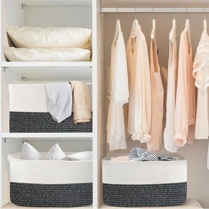 Big Natural Fiber Storage Basket Organizer