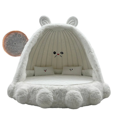 Large Fluffy Bunny Big Bed