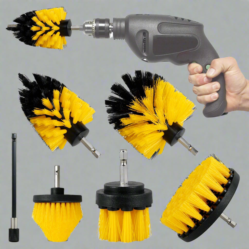 5PCS Power Drill Brush Set Heavy Duty Cleaning Accessories - Pexav