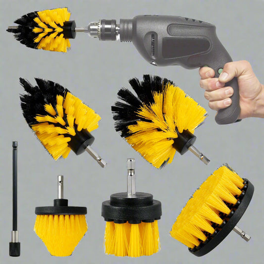 5PCS Power Drill Brush Set Heavy Duty Cleaning Accessories - Pexav