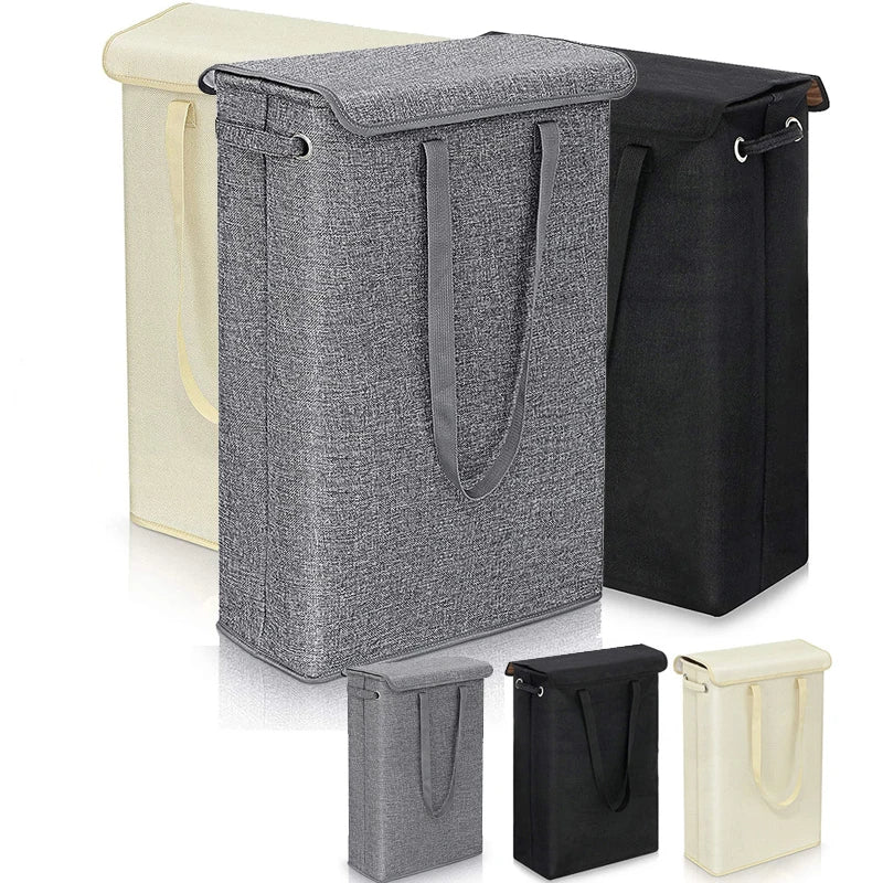 Space Saving 45L Laundry Hamper with Lid - Pexav