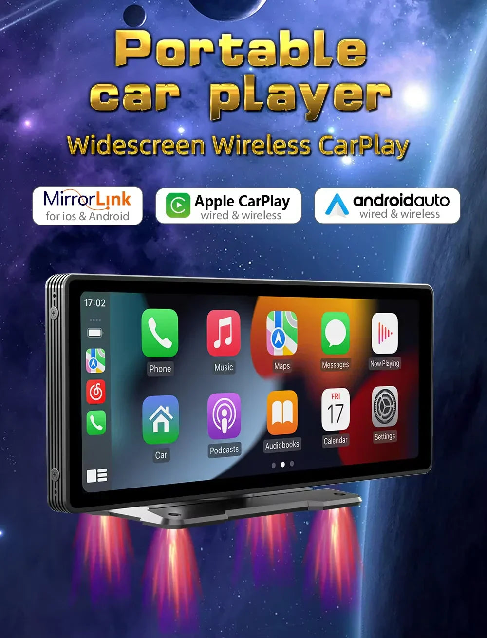 Touchscreen Car Stereo with Wireless CarPlay and Android Auto