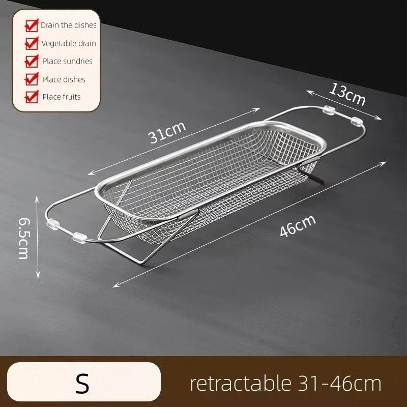 Compact Kitchen Sink Mesh Colander Rack