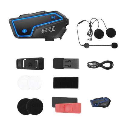 Waterproof Motorcycle Bluetooth Intercom for 10 Riders