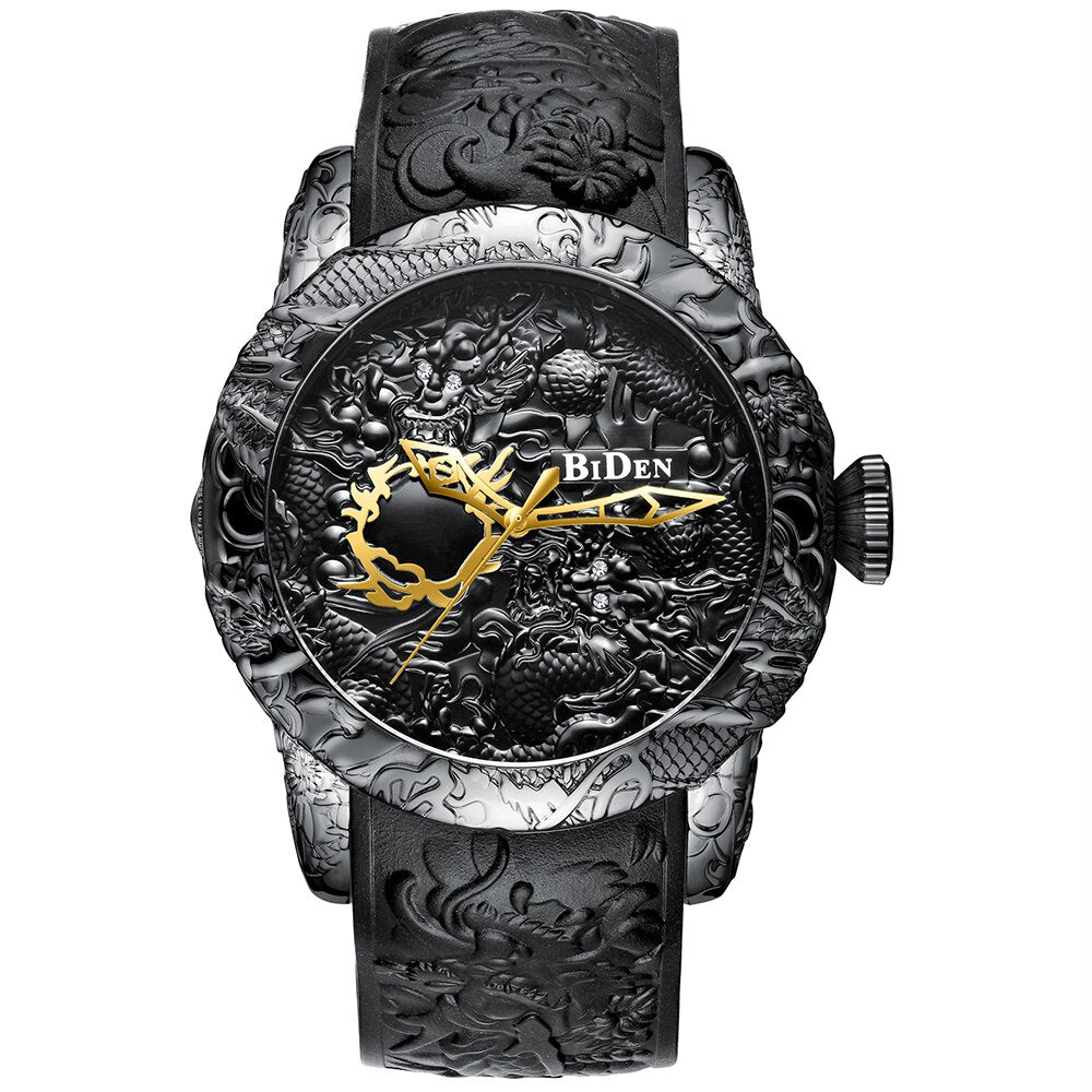 Vintage Dragon Pattern Quartz Watch