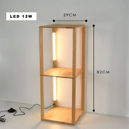 Rustic Wood LED Lamp Floating Shelf