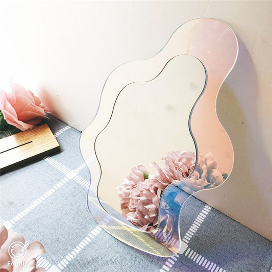 Stylish Wave Patterned Wall Mirror - Pexav