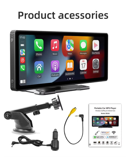 Touchscreen Car Stereo with Wireless CarPlay and Android Auto