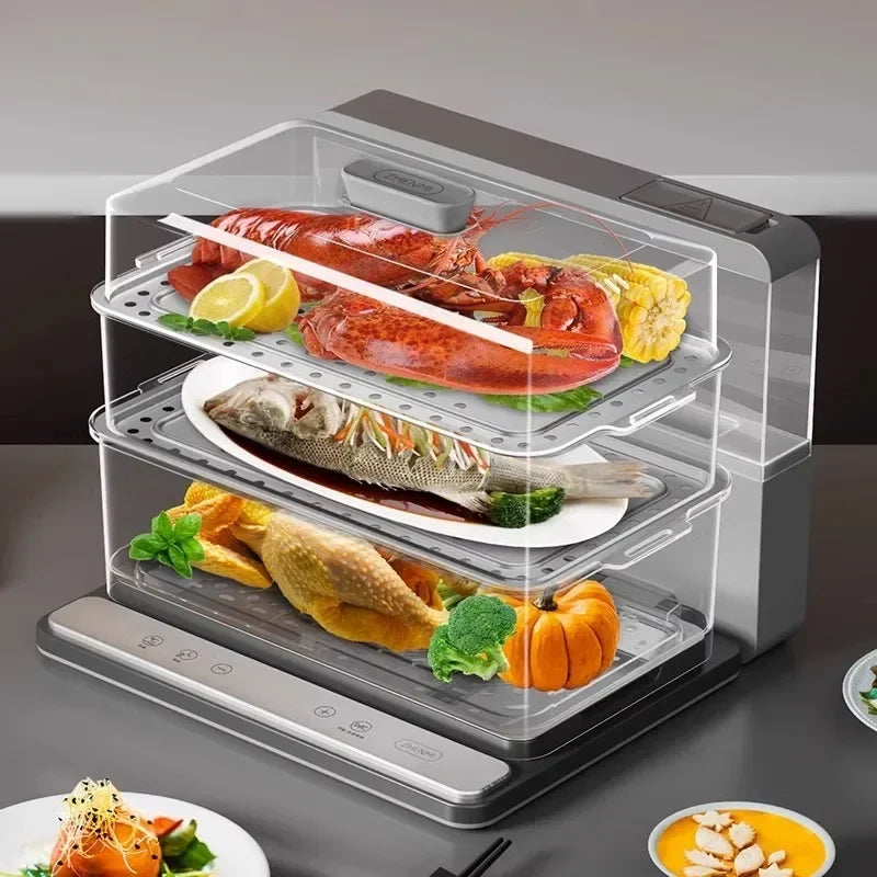 3 Tier Digital Electric Food Steamer Cooker - Pexav