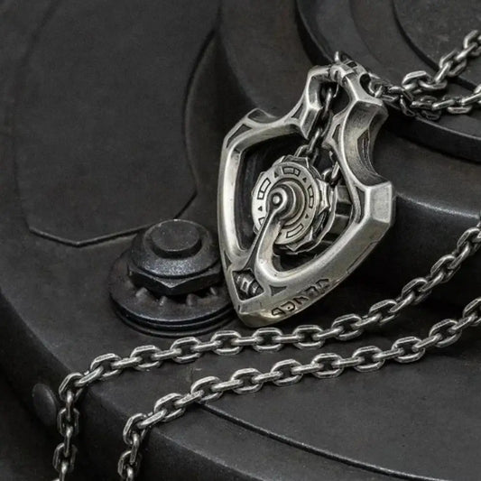 Classic Steampunk Gear Pendant Necklace - Pexav