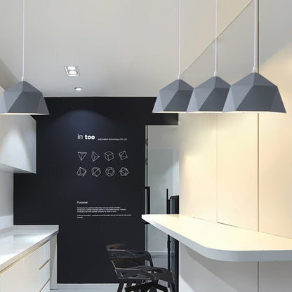 Scandinavian Geometric Pendant Light – Adjustable Iron Hanging Light for Kitchen and Dining Room 10
