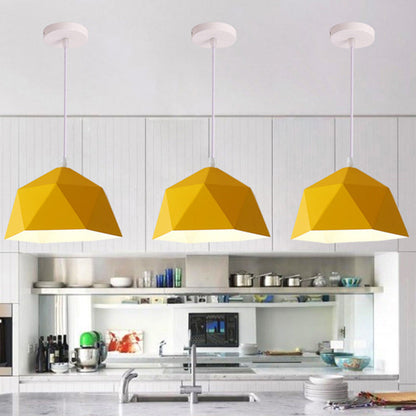 Scandinavian Geometric Pendant Light – Adjustable Iron Hanging Light for Kitchen and Dining Room 5