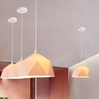 Scandinavian Geometric Pendant Light – Adjustable Iron Hanging Light for Kitchen and Dining Room 8