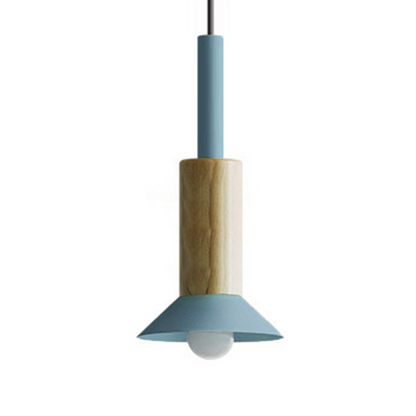 Scandinavian Pendant Light in Wood and Iron – Modern Minimalist Fixture for Living Room or Bedroom 3