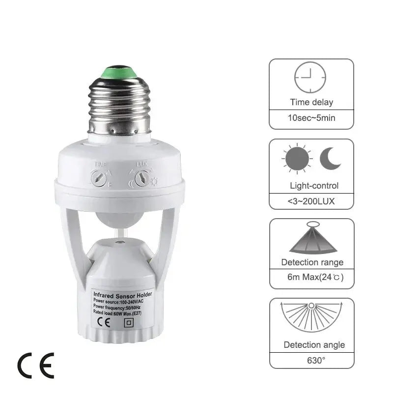 Automatic Dimmable LED Smart Light Bulb Socket
