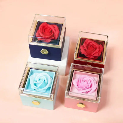 Beautiful Floral Rotating Jewelry Case - Pexav