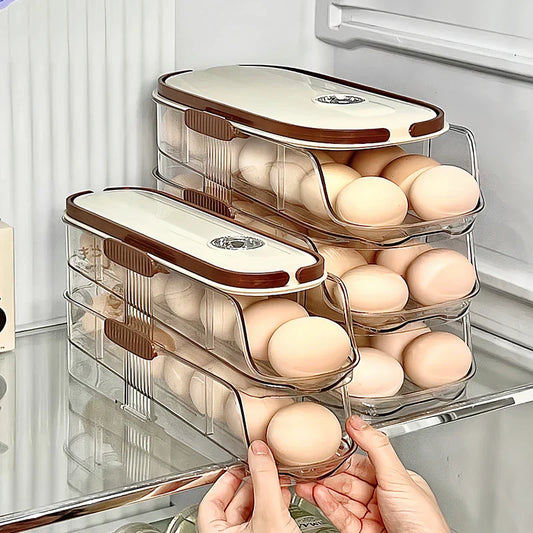 Clear Stackable Refrigerator Egg Container Box - Pexav