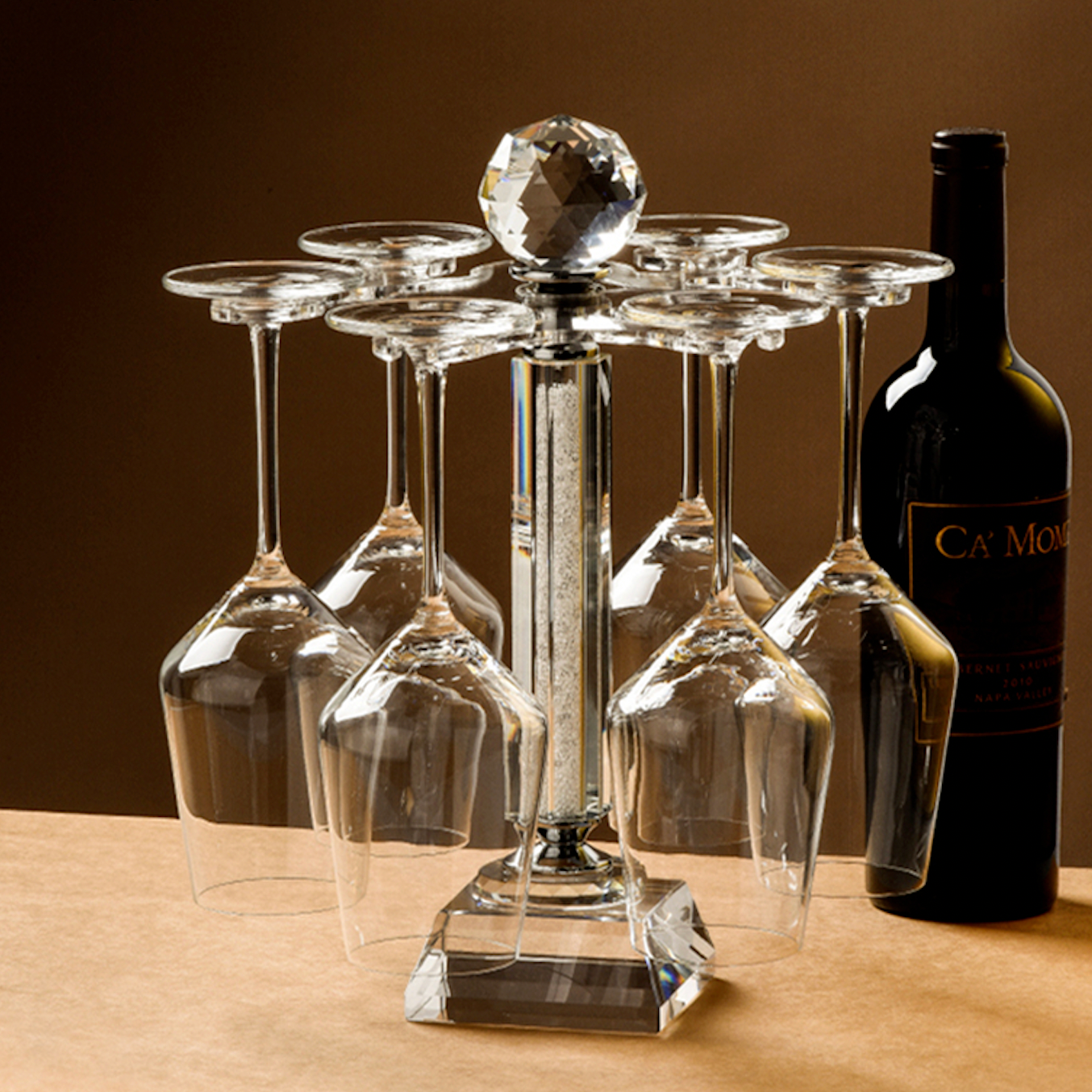 Swivel Crystal Wine Glass Rack
