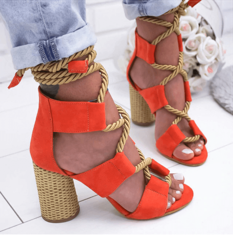 Tie Up Vibrant Strappy Summer Sandals