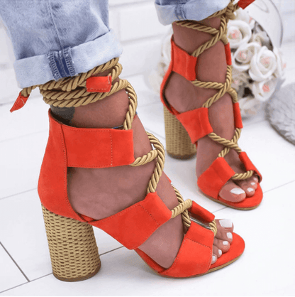 Tie Up Vibrant Strappy Summer Sandals