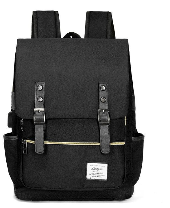 Classic Student Laptop Backpack with USB Charger Port