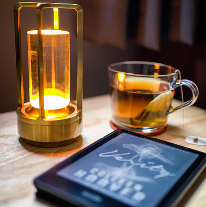 Battery Powered Glass Table Lamp – Compact Mood Lighting