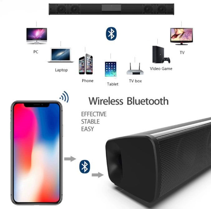 Compact Bluetooth Home Theater Soundbar Speaker System