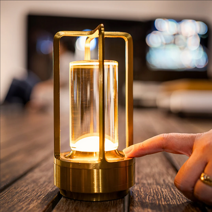 Battery Powered Glass Table Lamp – Compact Mood Lighting