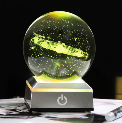 Colorful Crystal Globe Solar System Lamp with LED Base