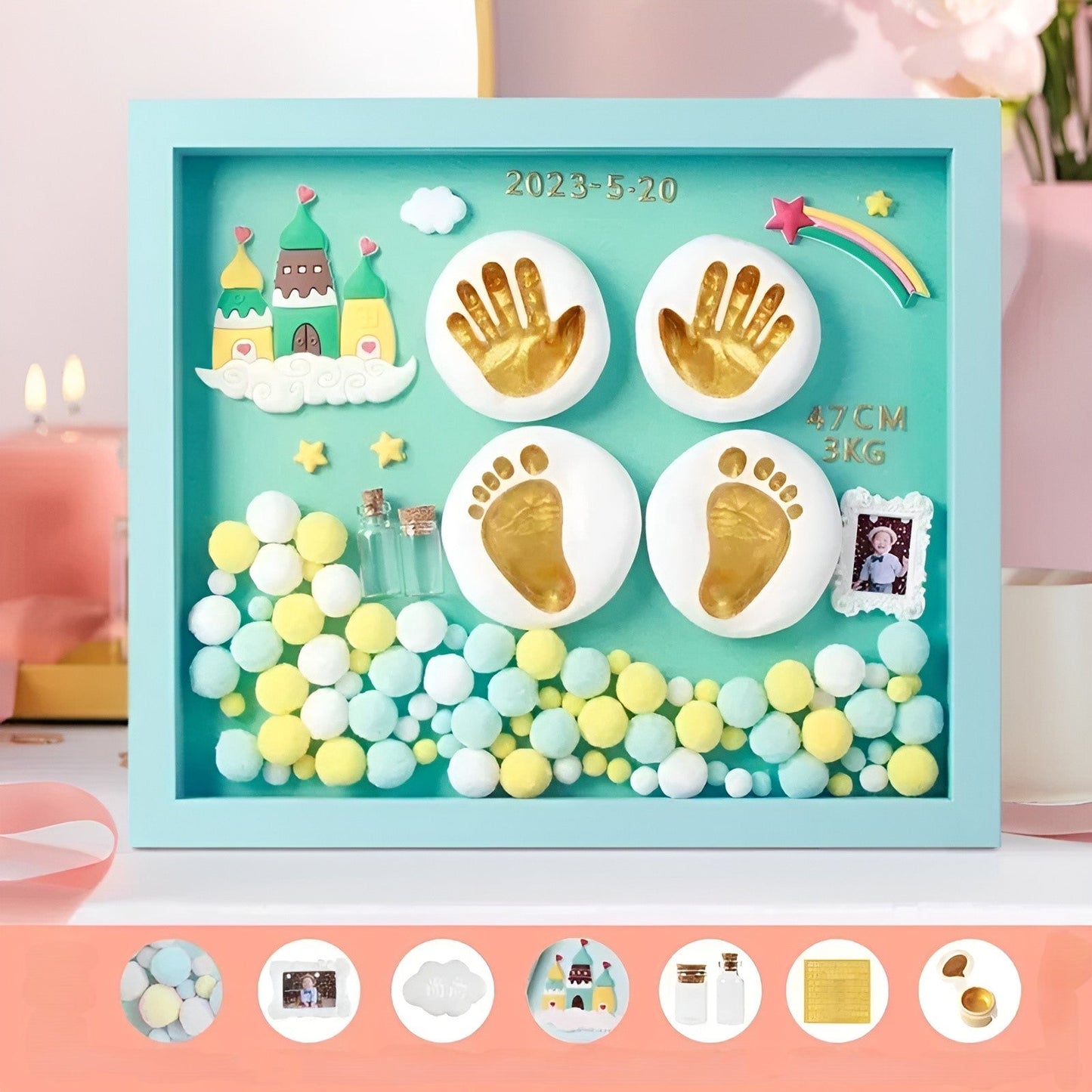 Personalized Baby Handprint and Footprint Art Kit