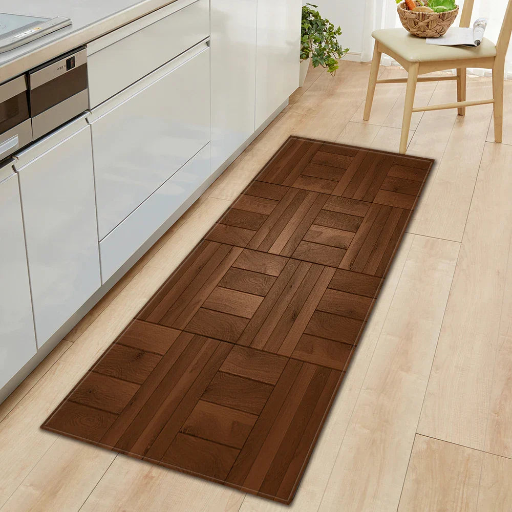 Classic Wooden Style Anti-slip Area Rugs