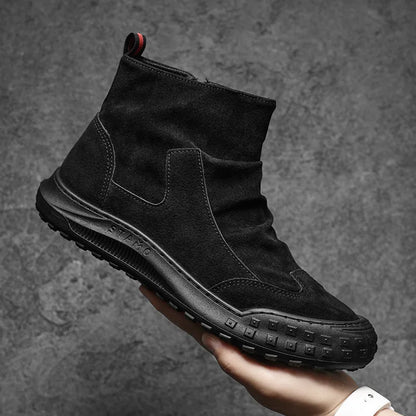 Waterproof Biker Slip On Ankle Boots