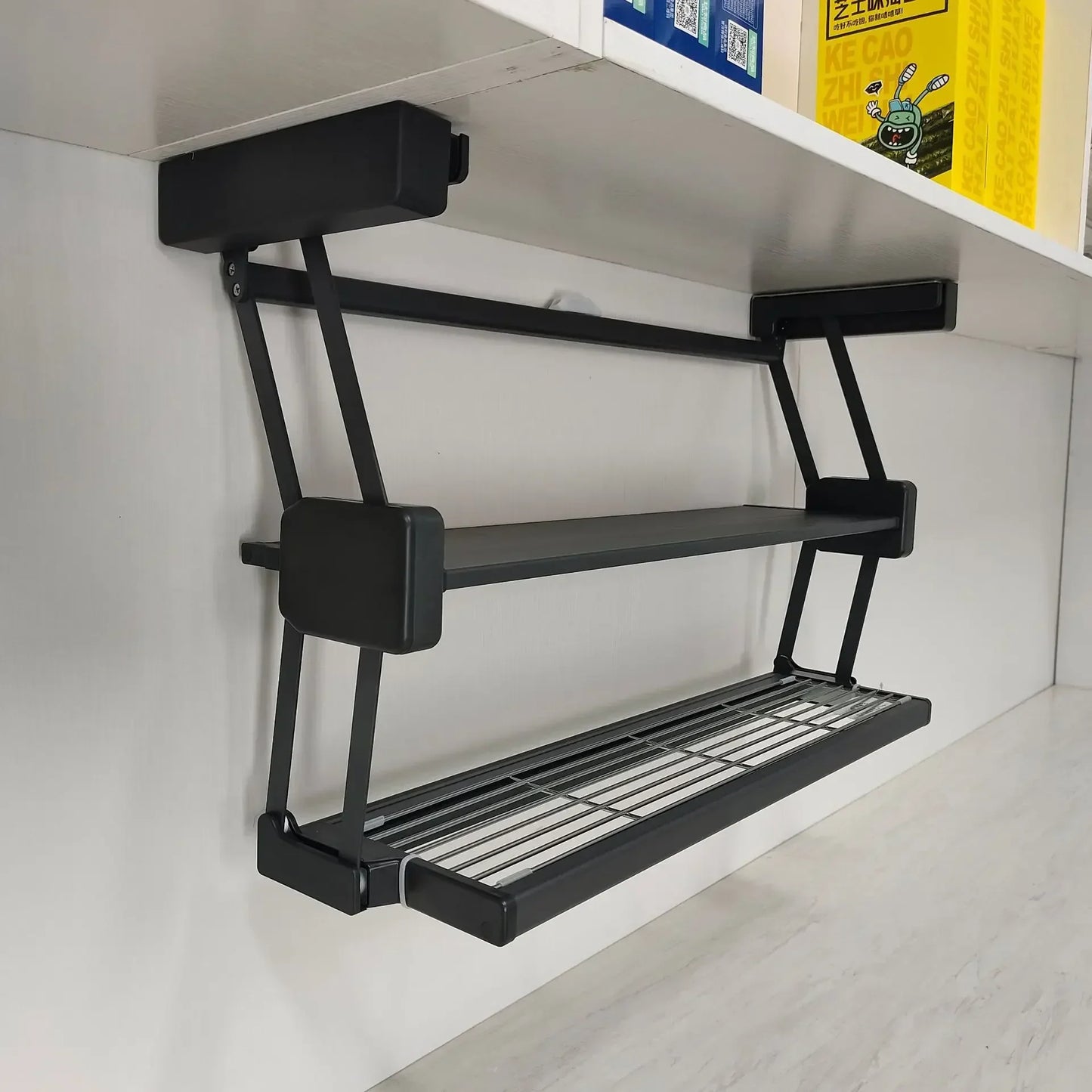Space Saving Foldable Kitchen Shelf Storage Organizer