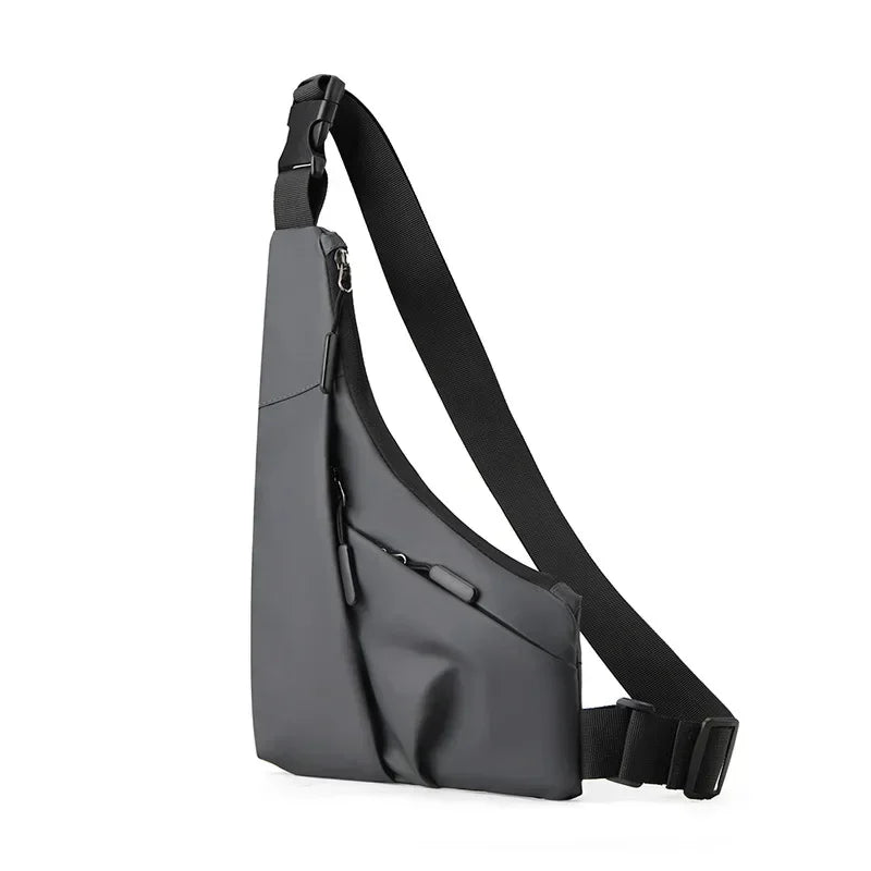 Anti-Theft Men's Leather Chest Crossbody Sling Bag