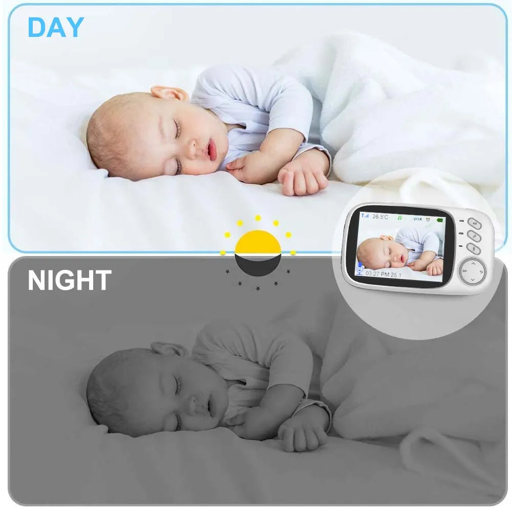Compact Baby Video Monitor with Night Vision and Audio