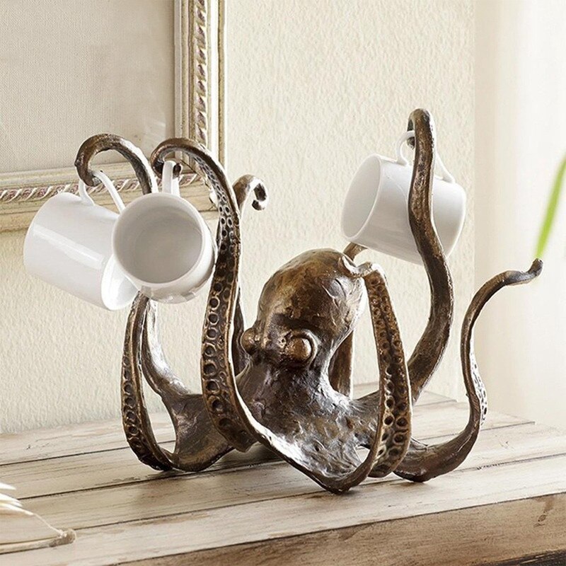 Colorful Sea Life Ceramic Mug Rack - Pexav