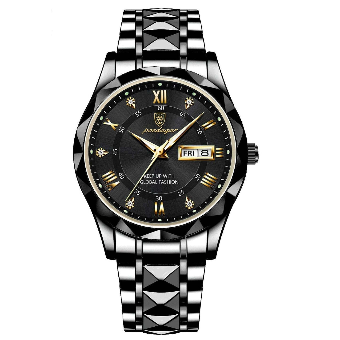 Men's Silver Tone Luminescent Watch