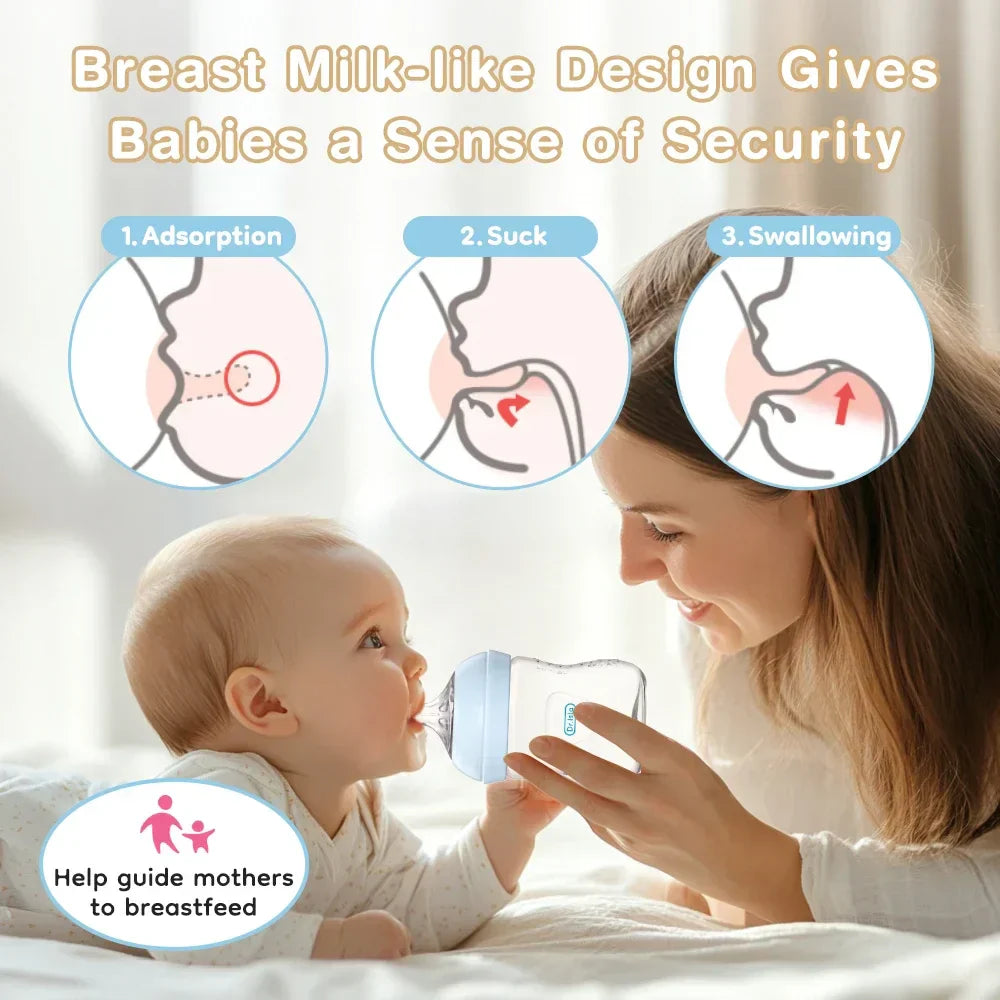 Safe Baby Milk Bottle, Easy Clean & Anti Colic Design