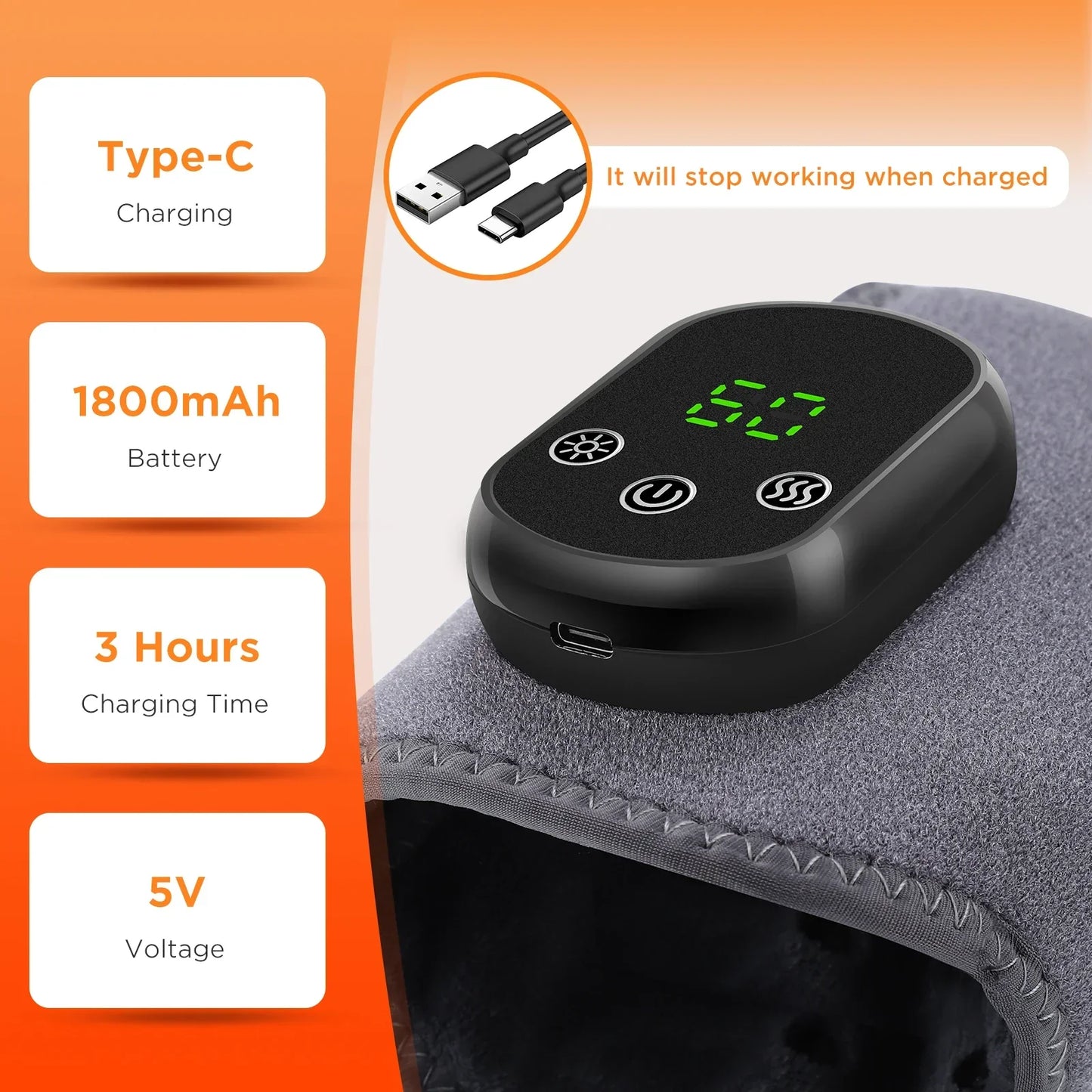 Warm Ankle Massager with Vibration and Timer