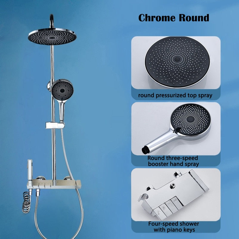 Luxury Rainfall Shower Head Bathroom Set