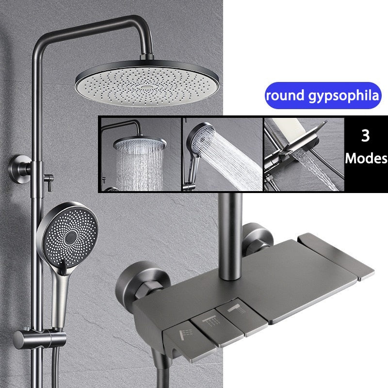 Luxury Rainfall Shower Head Bathroom Set