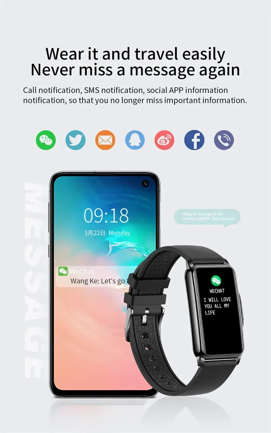 Waterproof Fitness Watch for Men and Women
