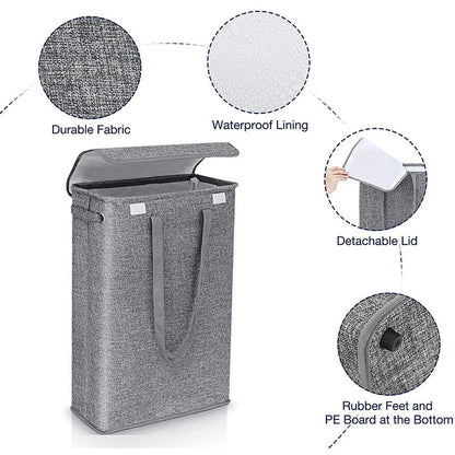 Space Saving 45L Laundry Hamper with Lid
