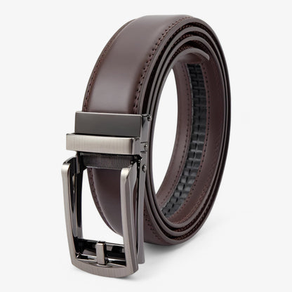 High-Quality Cowhide Leather Men's Belt with Double Layer Design and Alloy Buckle - Stylish and Durable Accessory-2