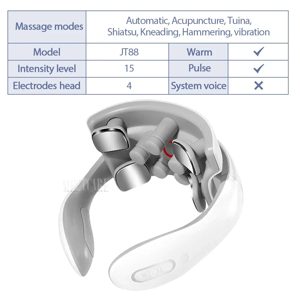 Wireless Rechargeable Neck Massager for Pain Relief