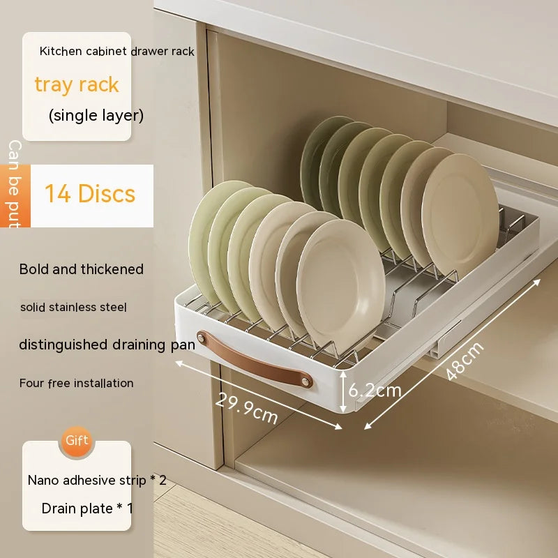 Easy Glide Kitchen Cabinet Storage Organizer Drawer