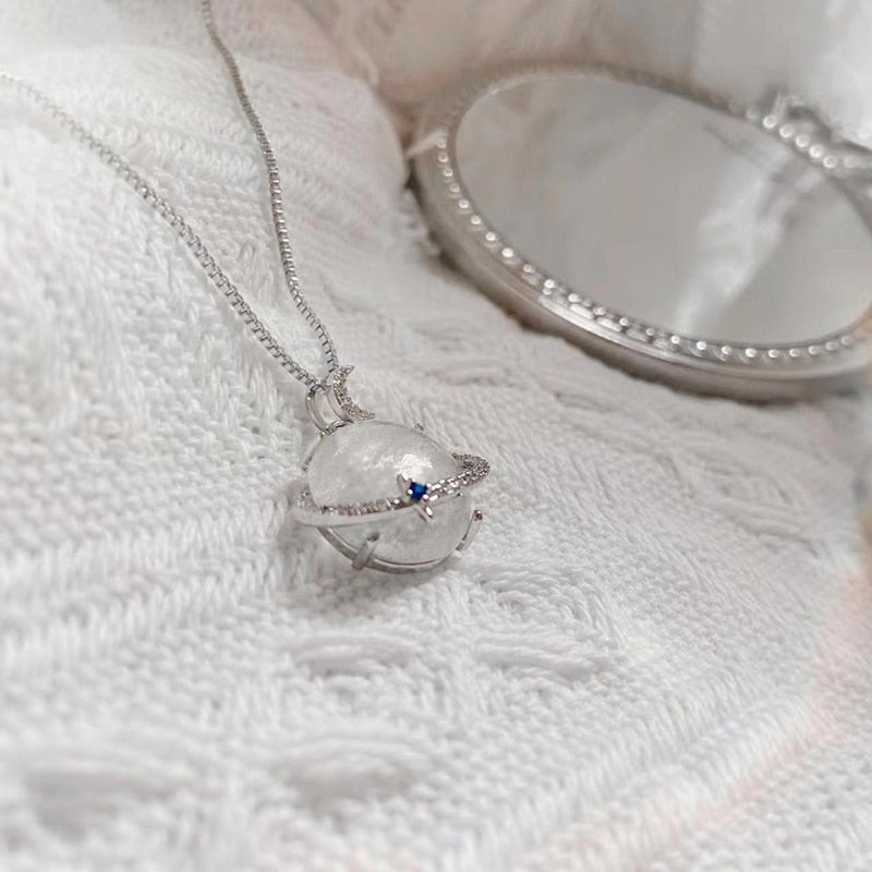 Beautiful Moonstone Crystal Pendant Necklace