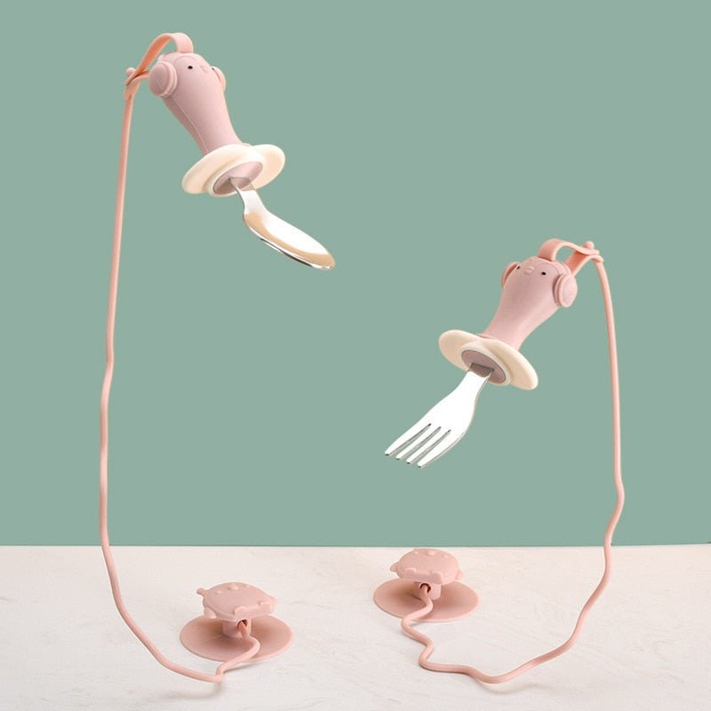 Safe Baby Feeding Spoon Fork Set - Pexav