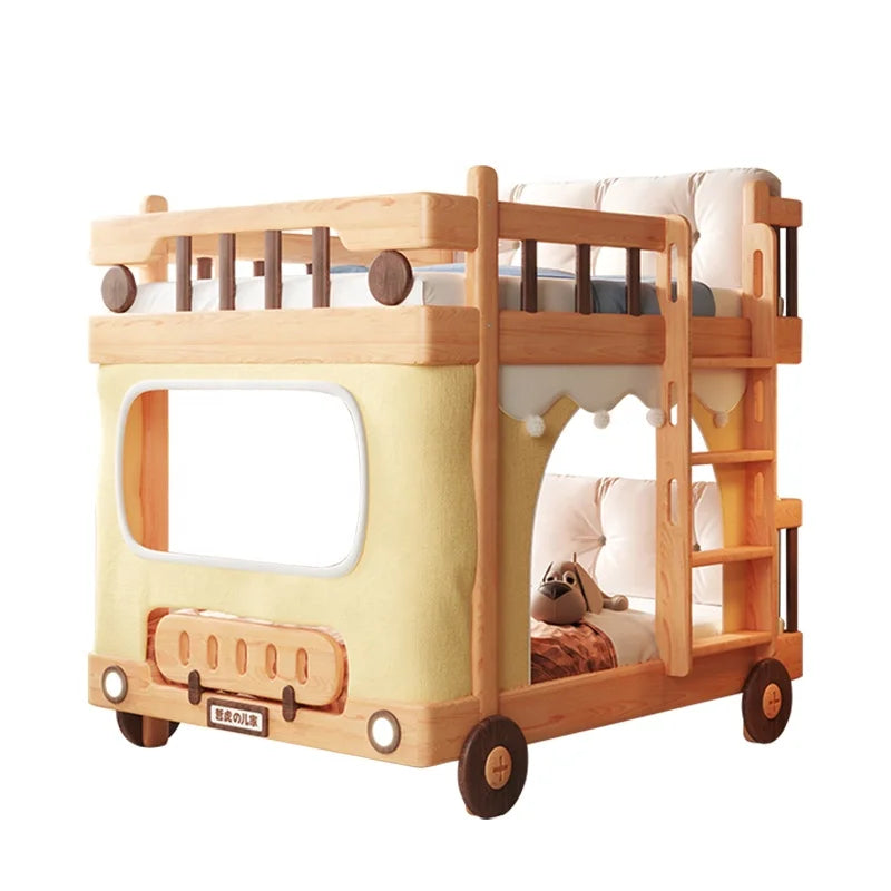 Fun Kids Wooden Loft Bunk Bed with Play Area