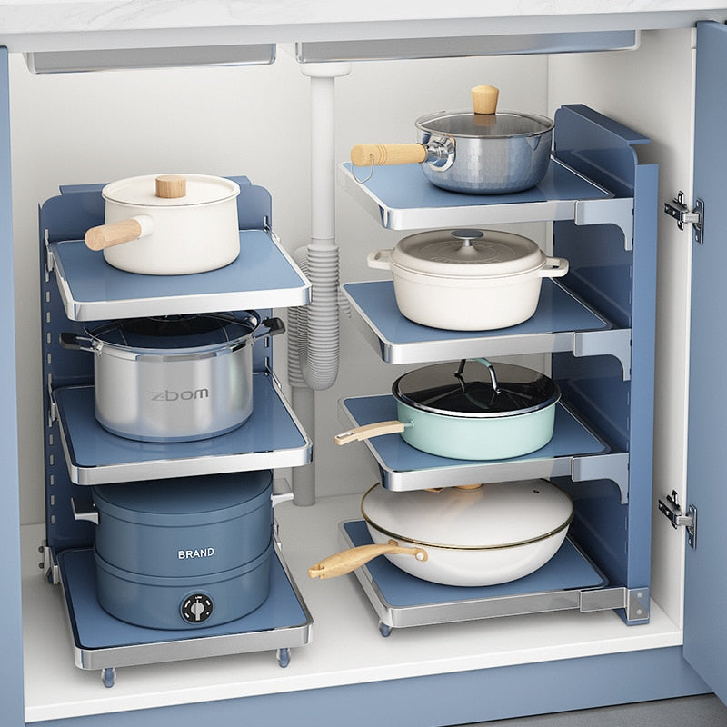 Space Saving Tiered Kitchen Shelf Organizer - Pexav